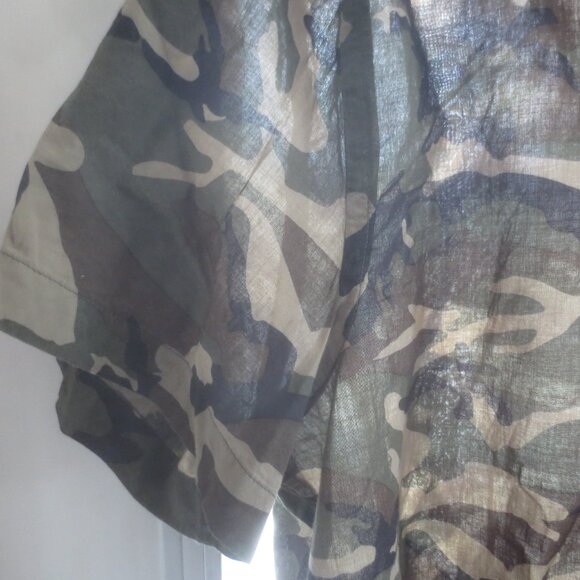 Zara Man Slim Fit Camo Pattern Short Sleeved Button Up Shirt - Size 42 Men's (L) - Picture 6 of 14